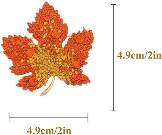 Fashion Temperament Brooch Maple Leaf Shape Full Shiny Rhinestones Breast Pin Sweater Scarf Shawl Buckle Pin