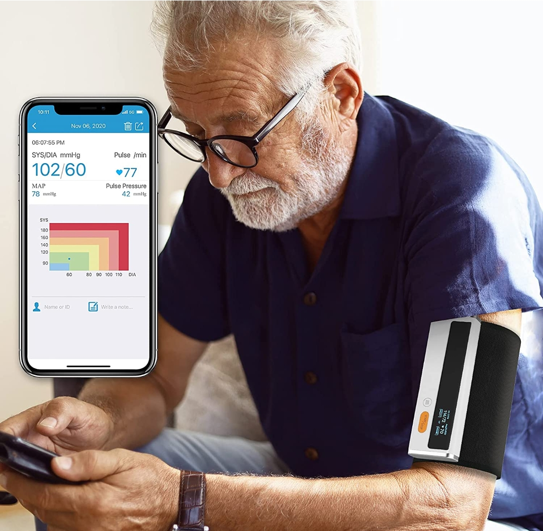 Wellue™Armfit Plus Blood Pressure Monitor + EKG, Upper Arm Cuff BP Machine, Built-in Bluetooth with Free App for iOS & Android